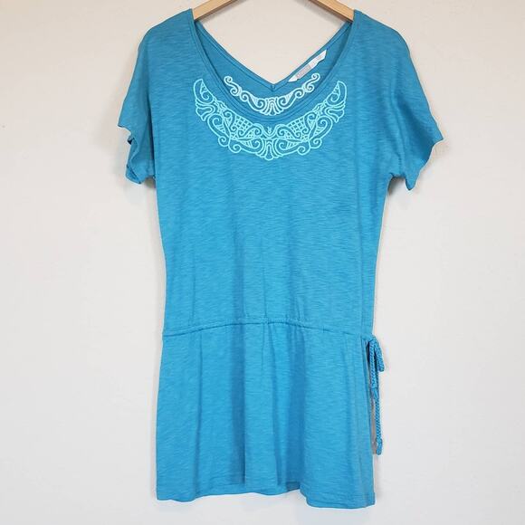 Athleta Tops - Athleta Embroidered Blue Taj Tunic Dress Women's Small Casual